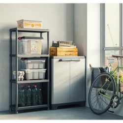 Etagere modulable KETER - Noir - 60 x 30 x 135 cm - 4 tablettes résistantes a...