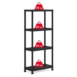 Etagere modulable KETER - Noir - 60 x 30 x 135 cm - 4 tablettes résistantes a...