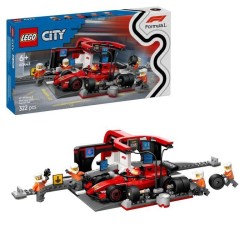 LEGO City 60443 Arret au stand de F1 avec voiture Ferrari - Jouet pour garçon...