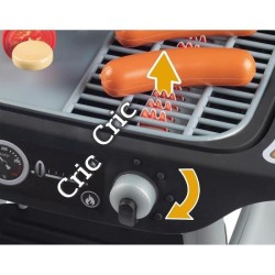 Smoby - BBQ Grill - Barbecue pour enfant - 18 accessoires - Fonctions flammes...