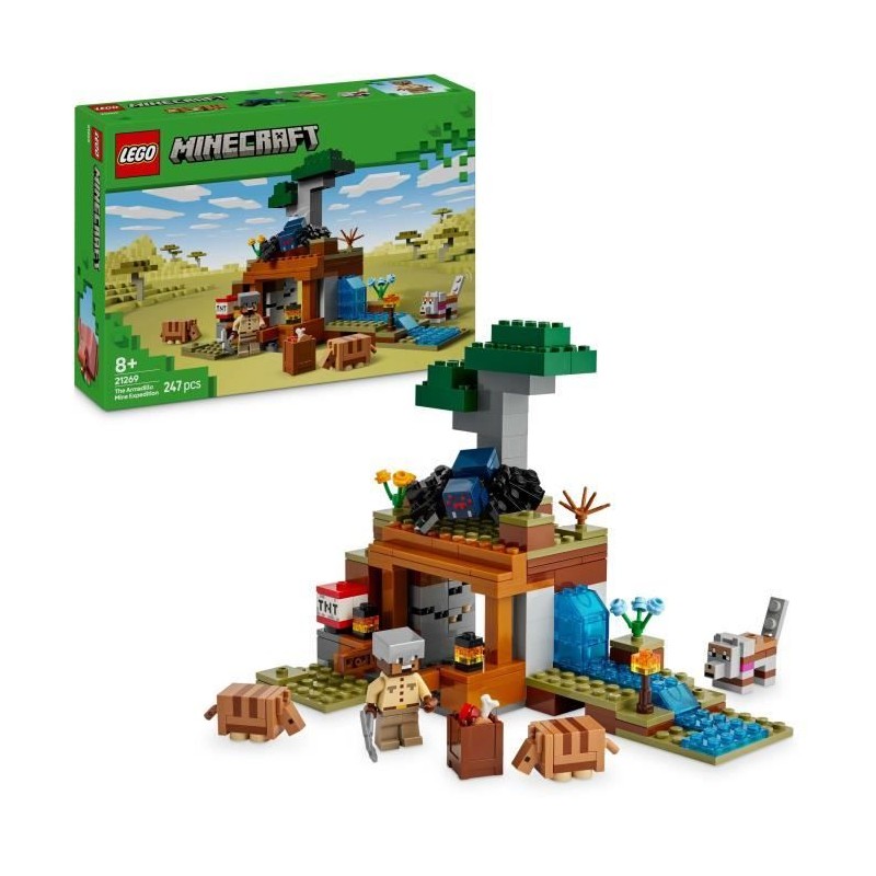 LEGO Minecraft 21269 L'expédition dans la mine du tatou - Jeu de construction...