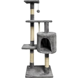 PALOMA Arbre a chat gris foncé 40 x 40 x 114cm -  3 plateformes, 1 corde, 1 n...