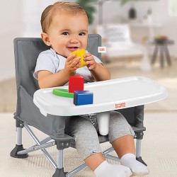 BRIGHT STARTS Rehausseur de chaise pliable, PoP N Sit, nomade, de voyage, Lég...