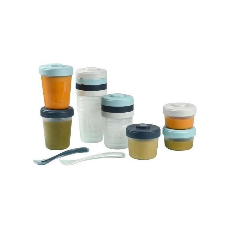BÉABA - Lot 12 Portions Conservation et 2 Cuilleres Silicone - Pack 1er Repas...