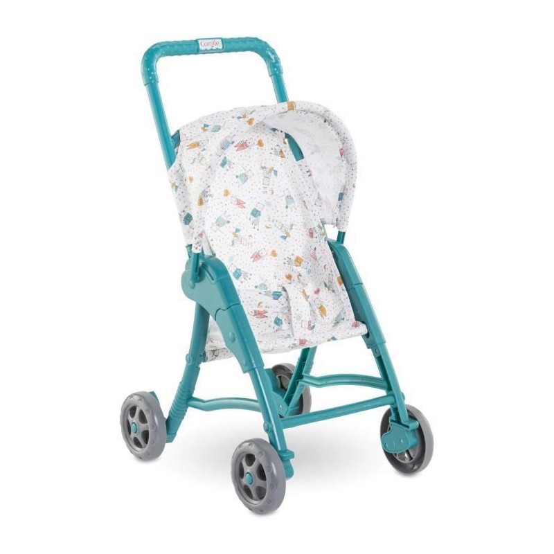 Poussette oursons - COROLLE - Accessoire Poupon 30cm - Bleu - Légere