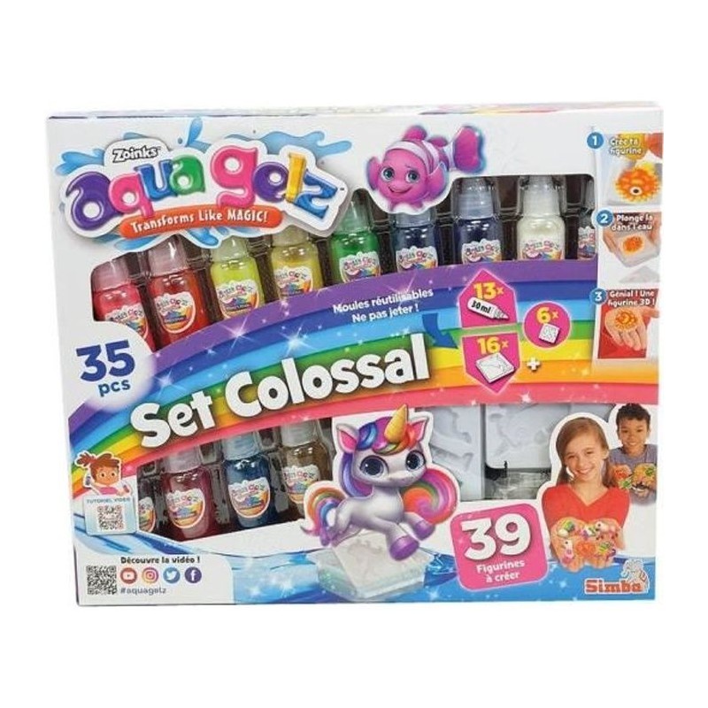 Simba - Aqua Gelz - Kit créatif enfant - Création figurines 3D - Set colossal...
