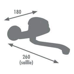 Edouard Rousseau - Mitigeur Evier MAMBO MURAL - Chromé