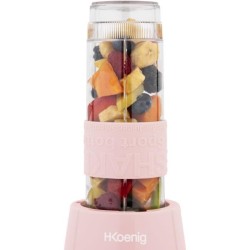 Mini blender - H.KoeNIG - SMOO12 - 300 W - 570 mL - Rose pastel - 2 gourdes i...