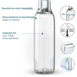 Pack 2 bouteilles BRITA - Pour machine SodaTRIO - Capacité 1L - Verre