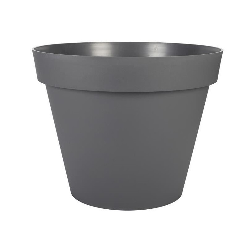 Pot de fleurs rond - EDA - TOSCANE - 76 L - Ø 60 x H 47 cm - Gris anthracite