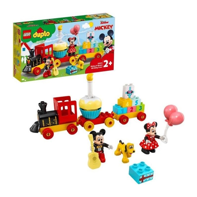 LEGO 10941 DUPLO Disney Le Train d'Anniversaire de Mickey et Minnie Jouet pou...
