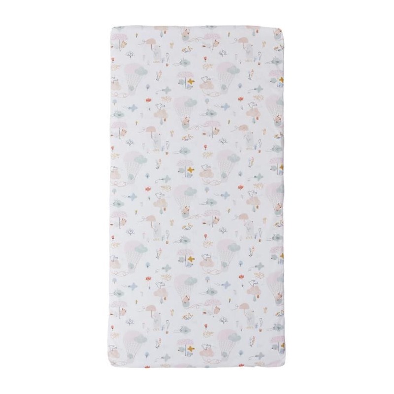 Matelas nomade Balloons - 120 x 60 x 4 cm - Blanc - TINEO