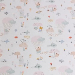 Matelas nomade Balloons - 120 x 60 x 4 cm - Blanc - TINEO