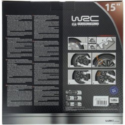 Lot de 4 enjoliveurs Bi-couleur gris & noir 15 pouces - WRC - TURBO - Look ra...