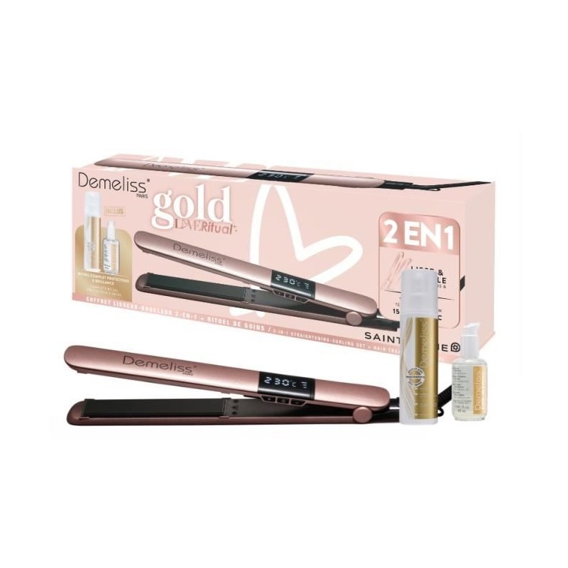 Lisseur - SAINT ALGUE - Coffret Demeliss Kera-GOLD 2 en 1 - Lisse & Boucle - ...