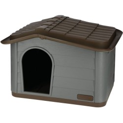 KERBL - Maison extérieure pour chats - 60 x 51 x 41 cm - Gris et marron - Pla...