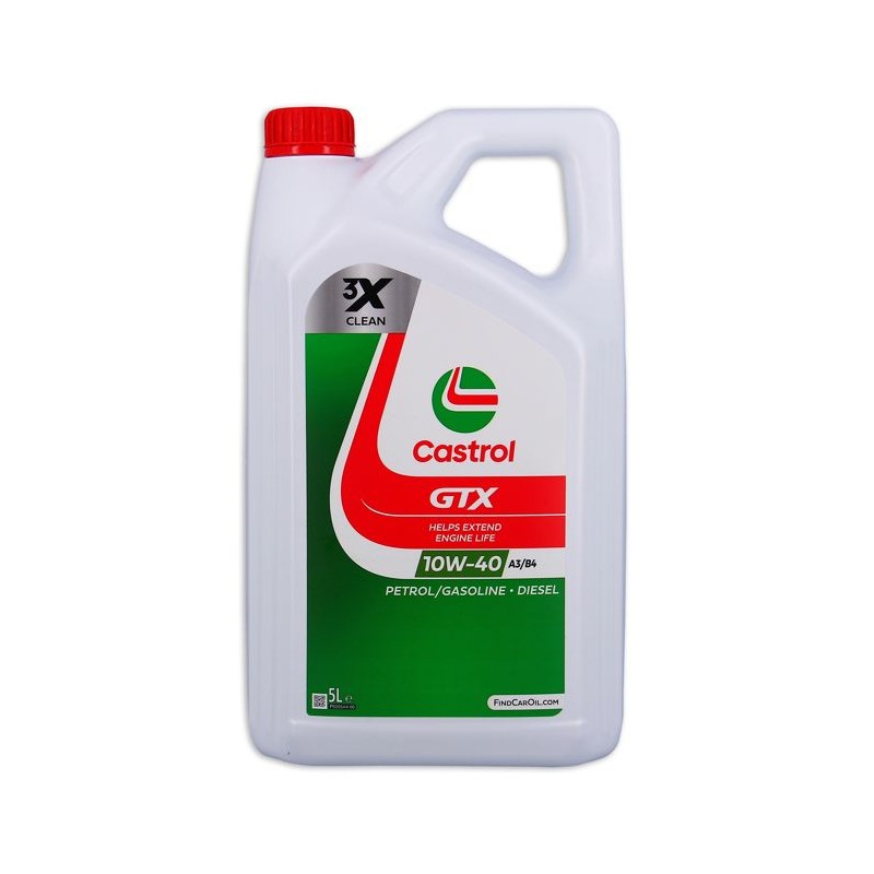 Huile moteur - CASTROL GTX 10W-40 A3/B4 - 5L - 10W40