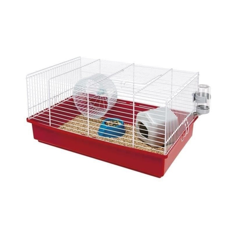 Cage hamster 46*29*23 cm- Une roue, une mangeoire, une maisonnette, un abreuv...