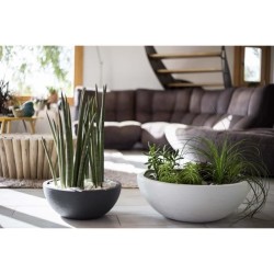 Pot de fleurs Rond 50 cm - EDA - Graphit Up - 67 L - Ø 48,5 x H. 46,2 cm- Gri...