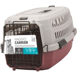 M-PETS Caisse de transport Viaggio Carrier S - 58,4x38,7x33cm - Bordeaux et g...