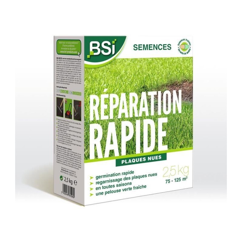 BSI - Semences De Gazon - Réparation Rapide - Avec Enrobage Protecteur - Tres...