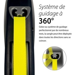 Laisse enrouleur Flexi Neon Giant - FLEXI - GT3-210-S-NEO-12 - Noir et jaune ...