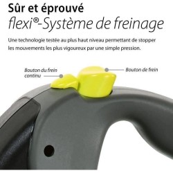 Laisse enrouleur Flexi Neon Giant - FLEXI - GT3-210-S-NEO-12 - Noir et jaune ...