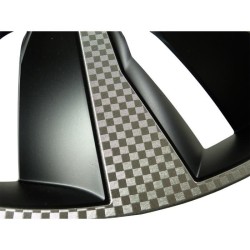 Lot de 4 Enjoliveurs 16 pouces - WRC - Bicolor noir & Carbon Style - facile a...