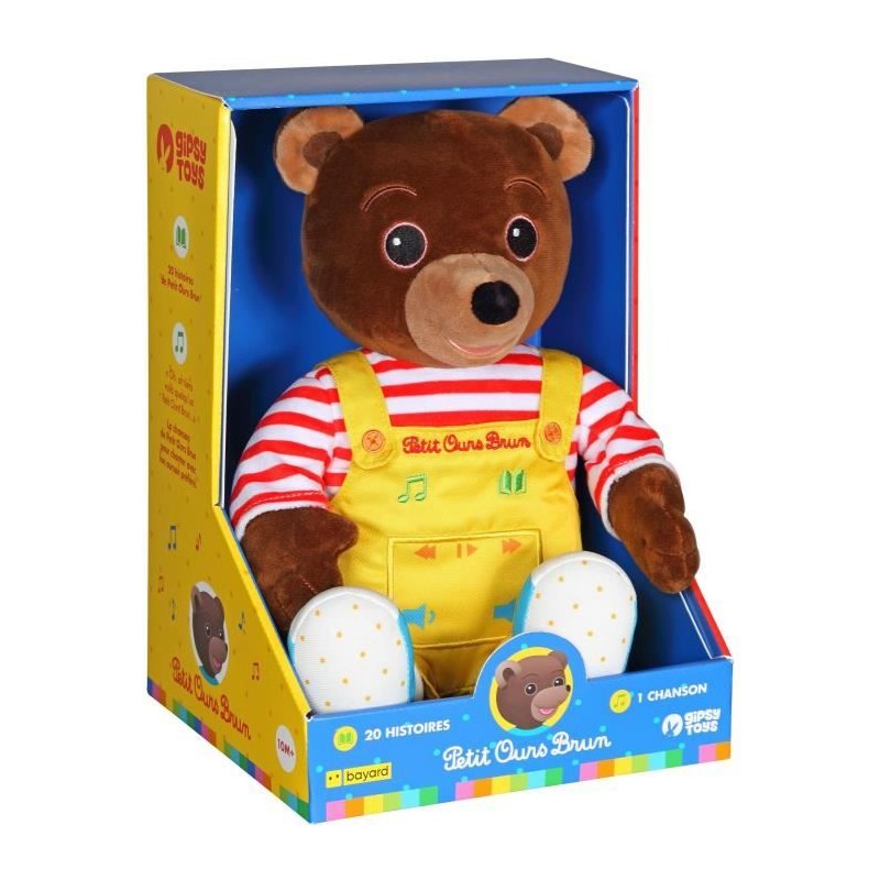 Gipsy Toys - Petit Ours Brun – Peluche Musicale Qui Parle Conteur d'Histoires...
