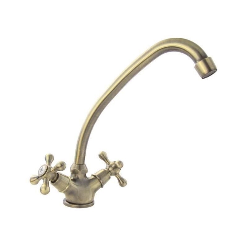 ROUSSEAU Robinet mélangeur de cuisine Beverly - Sans douchette - Bronze vieilli