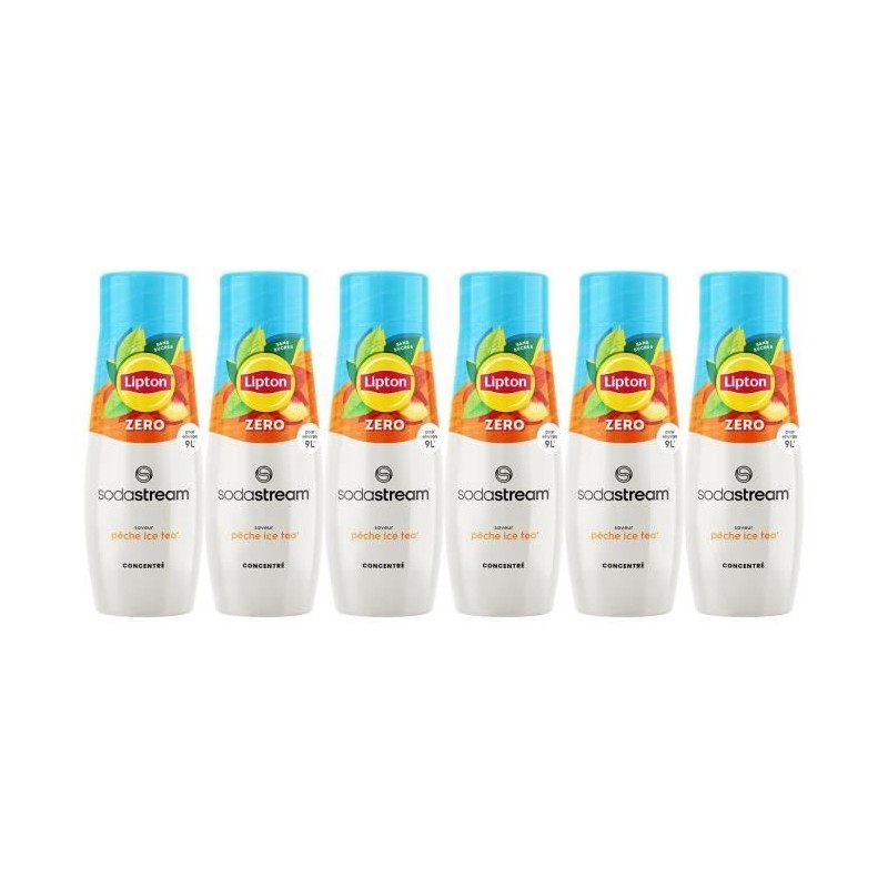 Concentrés SODASTREAM - Lot de 6 concentrés Lipton Ice Tea Zéro sucres - Jusq...