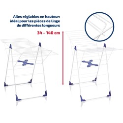 Étendoir a linge Leifheit Classic 250 Flex 81409,  séchoir a linge avec 25m d...