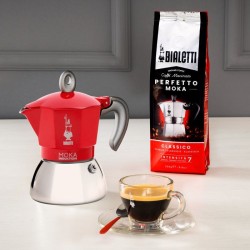 Cafetiere italienne - BIALETTI - MOKA Induction - 4 tasses - 150 ml - Rouge