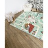 Maxi tapis d'éveil réversible - TINEO - 150 x 180 cm - Facade animaux / Circu...