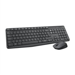 Ensemble Clavier Souris - Sans fil - Logitech - MK235 - AZERTY - Graphite