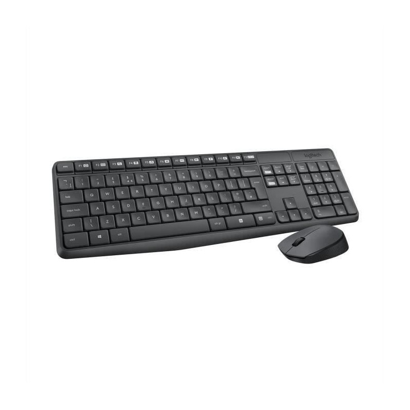 Ensemble Clavier Souris - Sans fil - Logitech - MK235 - AZERTY - Graphite