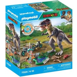 PLAYMOBIL 71524 Explorateur avec moto et tyrannosaure, Dinos, 46 pieces, Des ...