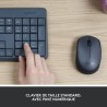Ensemble Clavier Souris - Sans fil - Logitech - MK235 - AZERTY - Graphite