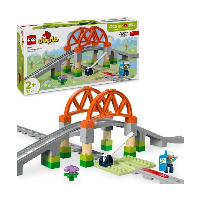 LEGO DUPLO Ma ville 10426 Set d'extension : Les rails et le pont du train - J...