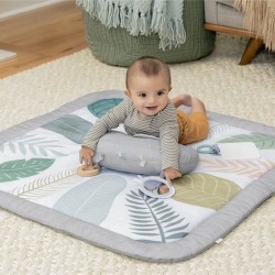 INGENUITY Tapis d'éveil bébé tout confort Petit Eléphant, 12 cartes étapes me...