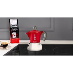 Cafetiere italienne - BIALETTI - MOKA Induction - 2 tasses - 100 ml - Rouge