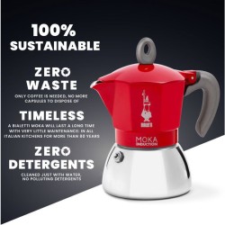 Cafetiere italienne - BIALETTI - MOKA Induction - 2 tasses - 100 ml - Rouge