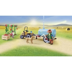 PLAYMOBIL 71442 Fermier avec tracteur et citerne, Country la vie a la ferme, ...