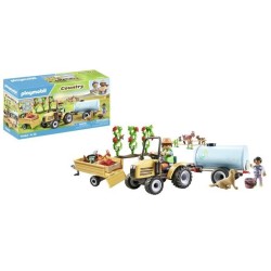 PLAYMOBIL 71442 Fermier avec tracteur et citerne, Country la vie a la ferme, ...
