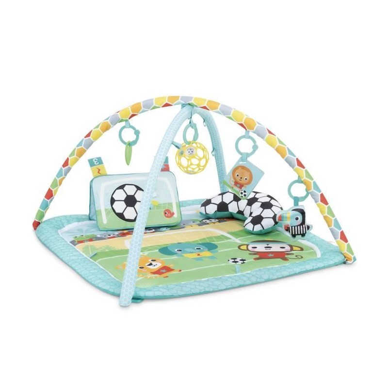 BRIGHT STARTS Tapis d'Eveil bébé Football, Arche de jeu avec jouets Oball, Mu...
