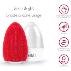 Brosse nettoyante pour le visage Silk'n BRIGHT rouge - Rechargeable - hypoall...