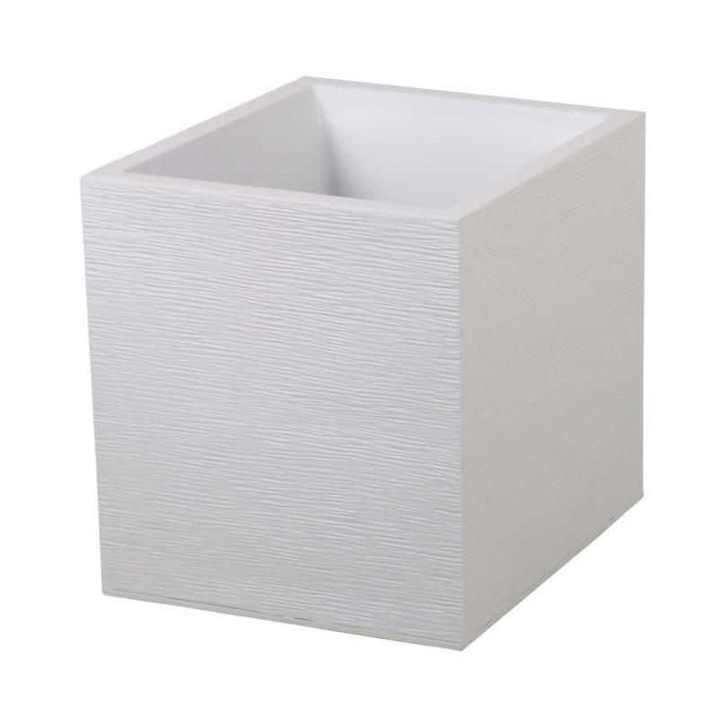 Pot de fleurs Carré 40 cm - EDA - Graphit - 31 L - 39 x 39 x H. 43 cm - Blanc...