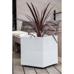 Pot de fleurs Carré 40 cm - EDA - Graphit - 31 L - 39 x 39 x H. 43 cm - Blanc...