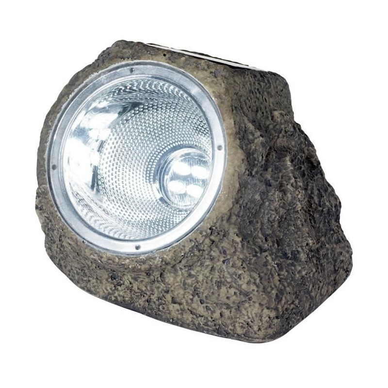 Spot solaire polyrésine - GALIX - Rocher - 10 Lumens - Marron - LED