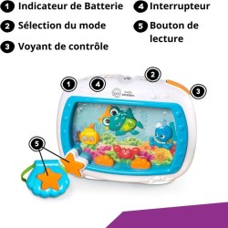 BABY EINSTEIN – Veilleuse bébé Reves Marins – Aquarium musical & sons de l'oc...